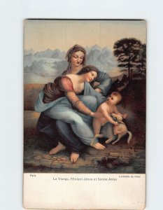 Postcard La Vierge, l'Enfant Jésus et Sainte Anne By L. da Vinci, Paris, France