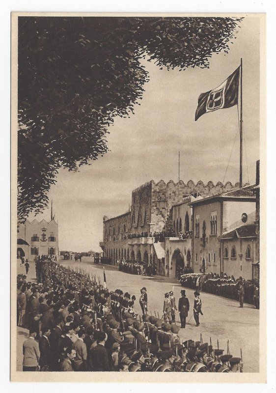 Greece Rhodes Rodi Governors Palace Guard Army Vntg Enrico Verdesi 4X6 Postcard