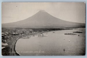 Bicol Philippines Postcard US Battleships at Legazpi Port 1925 RPPC Photo