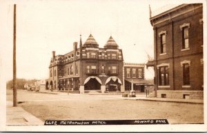 Real Photo Postcard Metropolitan Hotel in Howard, Kansas