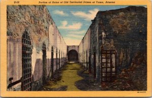 Two Linen Postcards Old Territorial Prison Ruins and Museum Yuma Arizona~2719