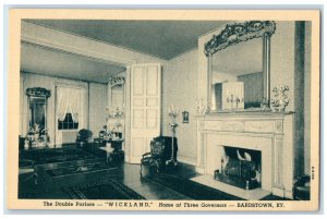 c1920's Double Parlors Wickland Home Three Governors Bardstown Kentucky Postcard