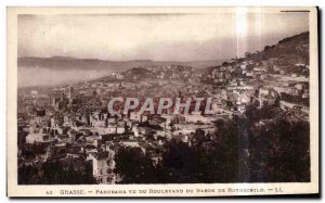 Old Postcard Grasse Panorama seen from the Boulevard Baron de Rothschild