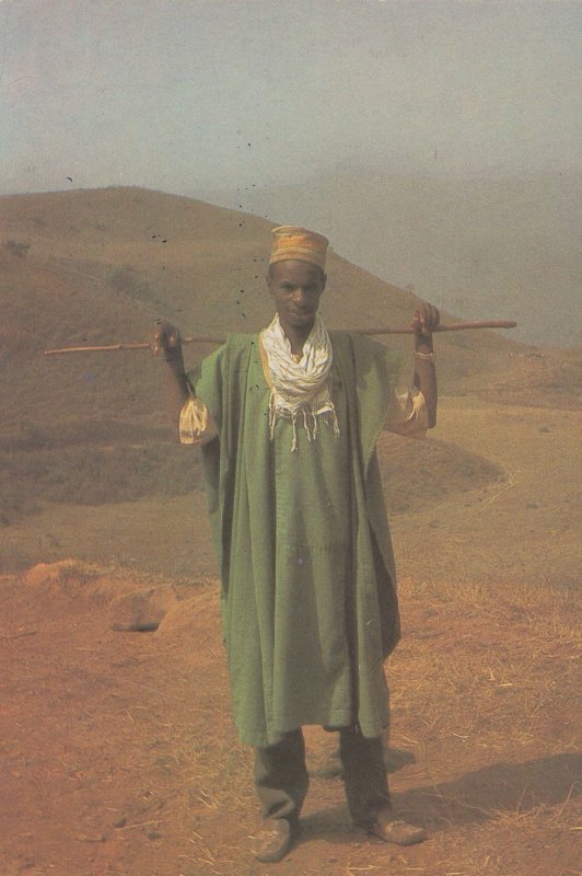 Fulani Muslum Shepherd On Mambila Plateau Nigeria Africa Postcard