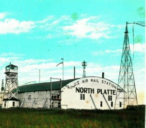 US Mail Airport Landing Field Hangar NORTH PLATTE NE Postcard UNP P9