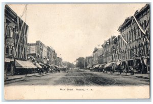 c1905 Main Street Medina New York NY Posted Antique Rochester News Postcard 