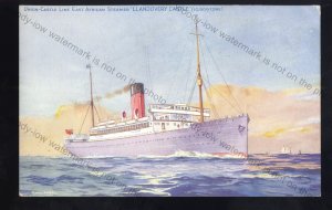 UC245 - Union Castle Liner - Llandovery Castle - postcard by artist M Randle
