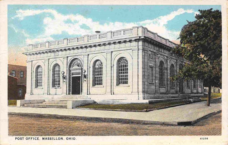 Post Office Massillon Ohio 1920s postcard