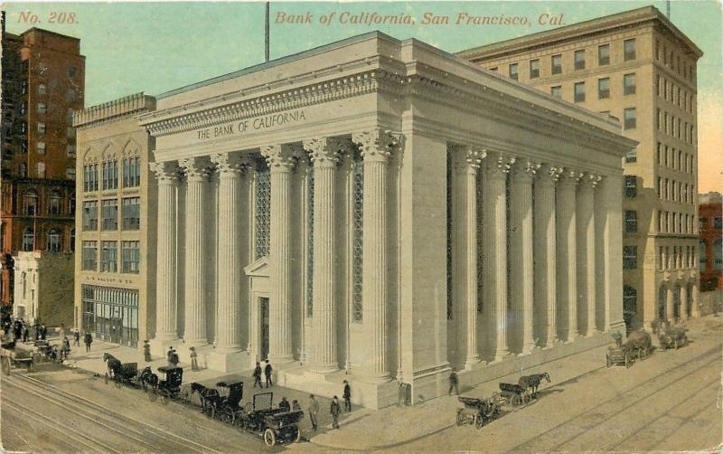 San Francisco~Bank of California~NW Halsey & Co~Vintage Cars~Buggies~1908 PC