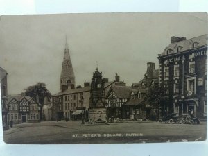 St Peters Square Ruthin Wales UK  Vintage Antique Postcard