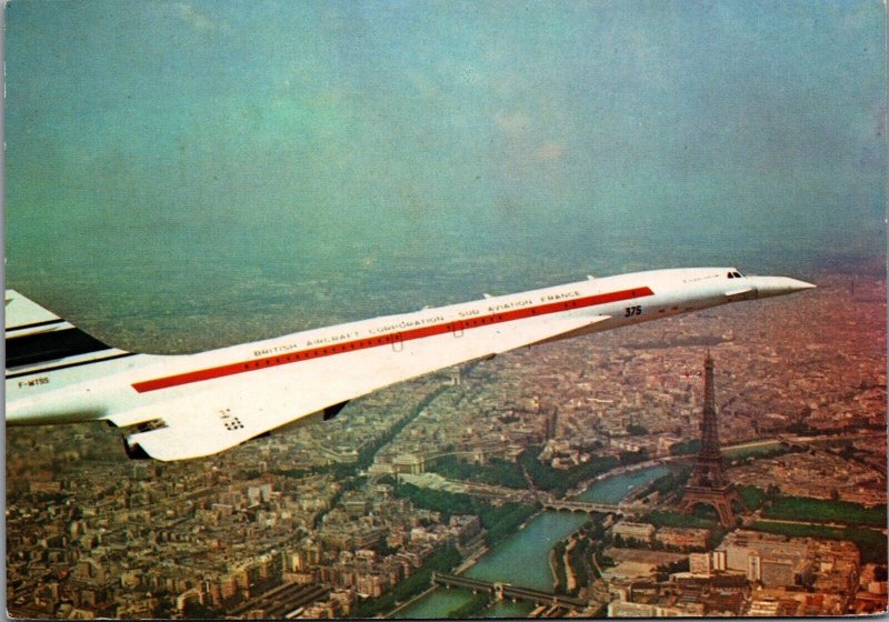 Concorde French British Aircraft Vintage Postcard BS21