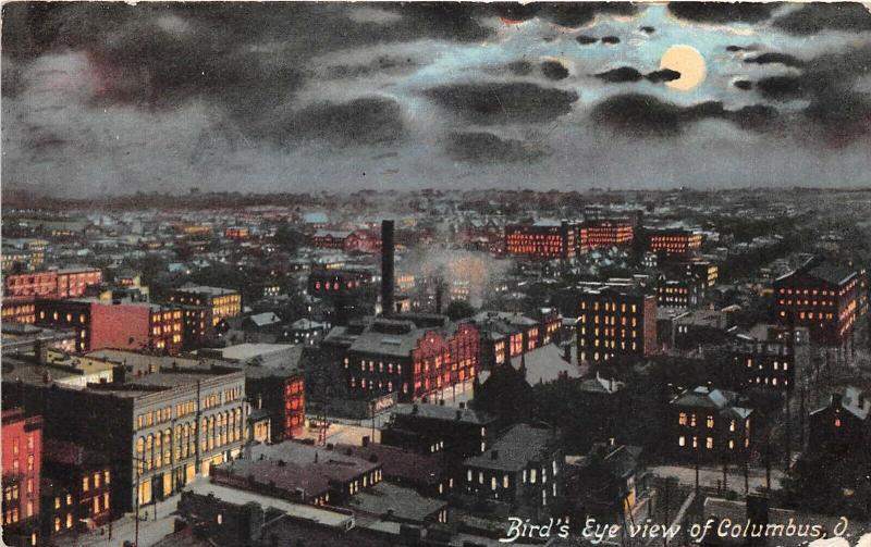 Columbus Ohio 1910 Postcard Aerial Birdseye View