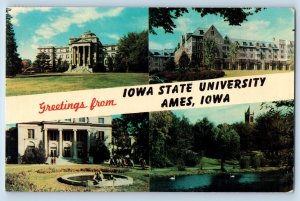 Ames Iowa Postcard Iowa State University Greetings Beardshear Hall c1964 Vintage