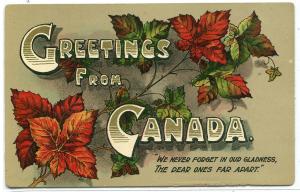 Greetings From Canada Never Forget Dear Ones Far Apart Large Letter postcard