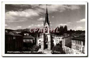 Old Postcard Turdine Pontcharra l & # 39Eglise and Place