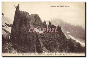 Old Postcard Chamonix Mountaineering L & # 39ascension d & # 39A needle Mont ...