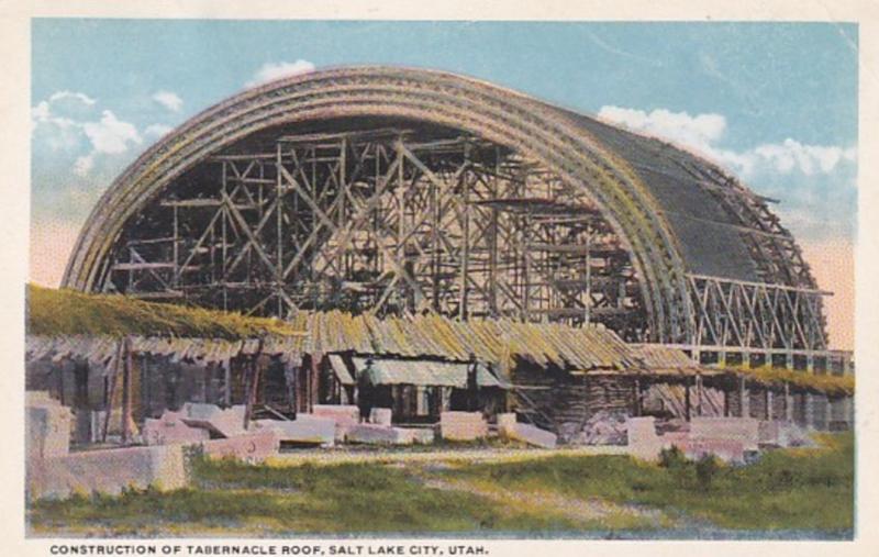 Utah Salt Lake City Construction Of Tabernacle Roof Curteich