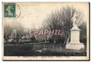 Old Postcard Montelimar garden statue Air