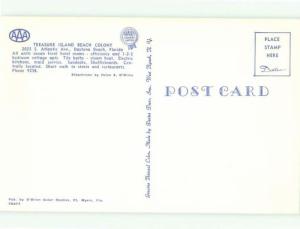 Unused Pre-1980 TREASURE ISLAND MOTEL Daytona Beach Florida FL hr5800-12