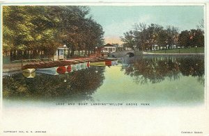 Postcard C-1910 Pennsylvania Philadelphia Lake Boat Landing Willow PA24-1683