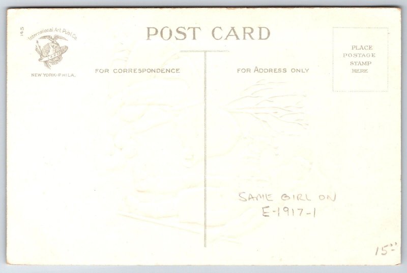 Clapsaddle Easter Wishes~Children Gardeners~Rake~Gather Eggs~Emboss~IAPC~c1910