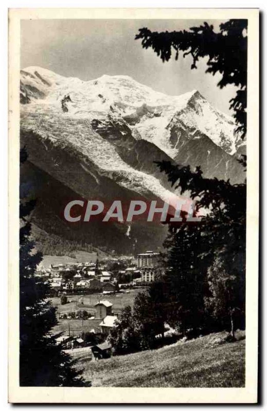 Modern Postcard Chamonix Vue Generale and Mont Blanc