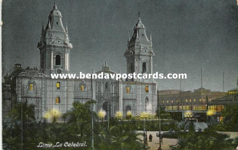 peru, PUNO, La Catedral, Cathedral by Night (1910s)