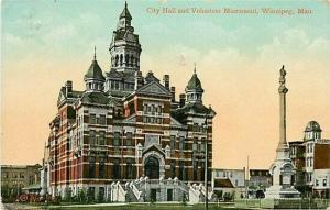 Canada, Manitoba, Winnipeg,  City Hall and Volunteer Monument, Valentine & Sons'