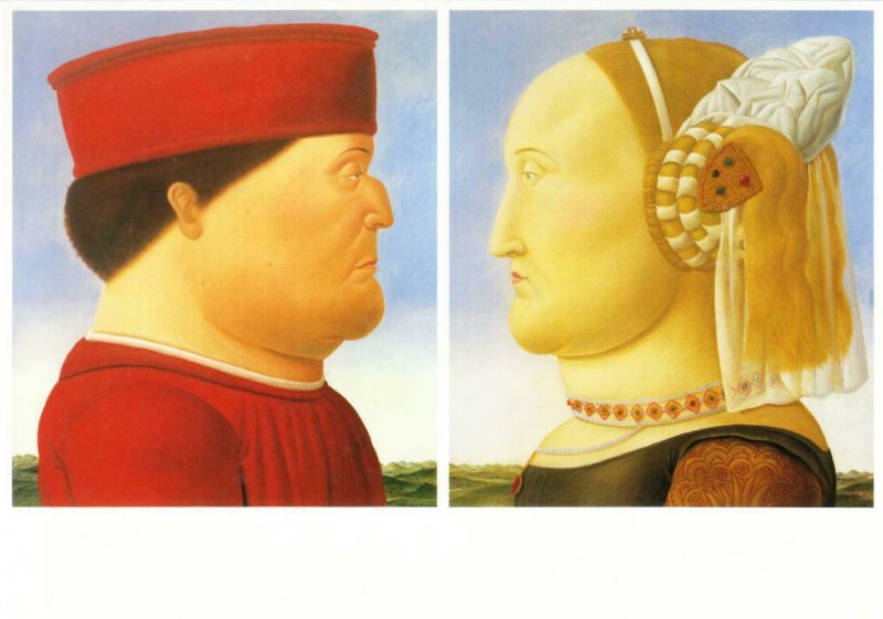 To Piero della Francesca by Fernando Botero Art Postcard