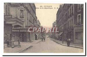 Puteaux Old Postcard Rue de la Republique