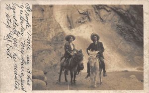 Donkey Real Photo 1909 light corner wear writing on front, postal used Colora...