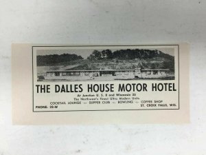 The Dalles House Motor Hotel Vintage Print Ad St. Croix Falls Wisconsin Picture