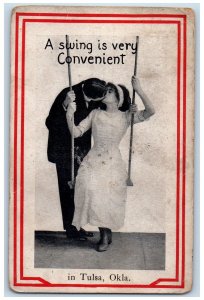 c1940s A Swing Is Very Convenient In Tulsa Oklahoma OK Couple Scene Postcard 