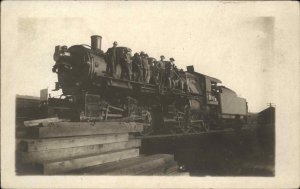 RR Train Rail Workers Pose Toston Montana MT Cancel c1910 Real Photo Postcard