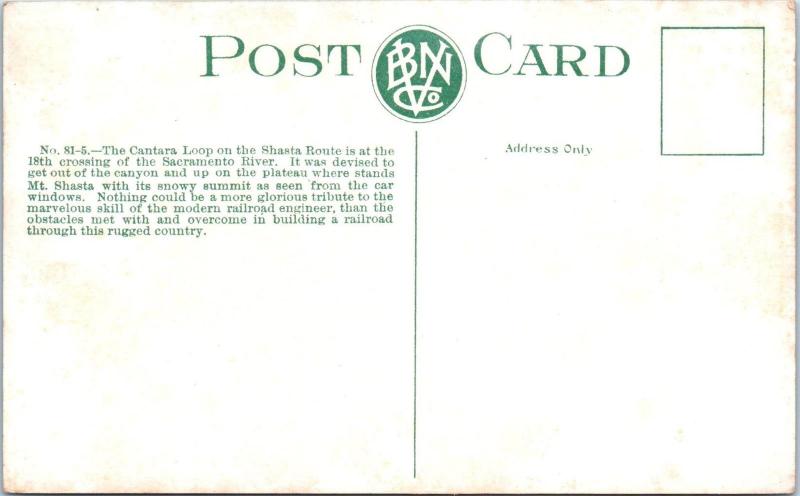 CANTARA, CA  California  SP Railroad Train at  CANTARA LOOP   c1910s  Postcard