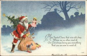 Christmas - Santa Claus Tree Toys etc C-290 c1910 Postcard