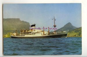 LN1813 - Ellerman Liner - City of Port Elizabeth leaves Cape Town - postcard