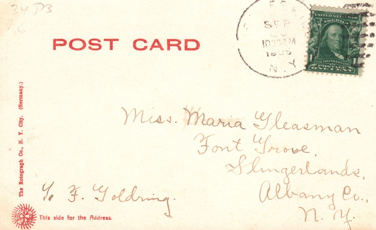 Vintage Postcard 1905 Main Street View & Trees Landmark Cobleskill New