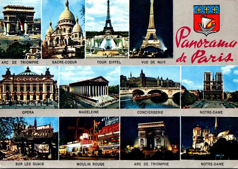 France Panorama de Paris Multi View 1982