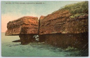 1911 Kelley's Island Ohio Shore Rocks Vintage Postcard Alexander Mfg Co