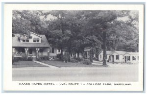 c1950's Haass Haven Motel College Park Maryland MD US Route 1 Vintage Postcard