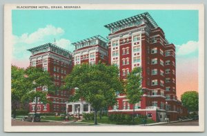 Omaha Nebraska~Blackstone Hotel Entrance~1920s Postcard