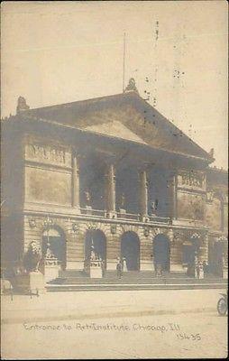 Chicago IL Art Institute c1910 Real Photo Postcard