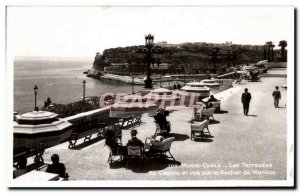 Old Postcard Monte Carlo Les Terrasses Du Casino And View On The Rock Of Monaco