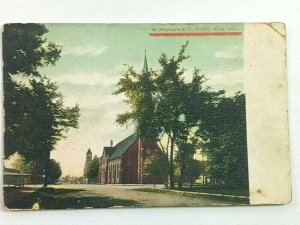 Vintage Postcard 1900's St. Stephen's R.C. Church Niles Ohio OH St. Mary's