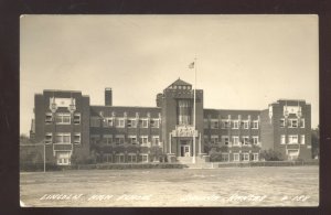 RPPC SALINA KANSAS LINCOLN HIGH SCHOOL VUILDING VINTAGE REAL PHOTO POSTCARD