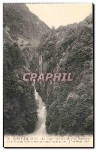 Saint Sauveur - The view taken Gorge Bridge Napoleon Old Postcard