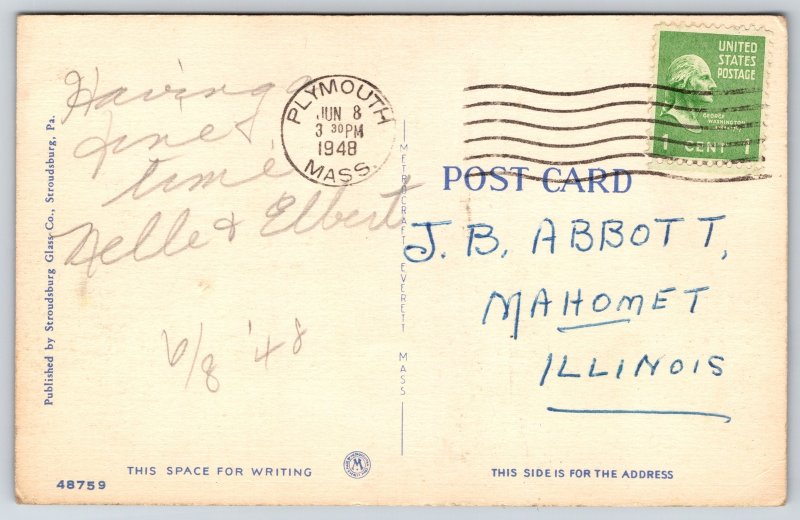 Pennsylvania~Delaware Water Gap From Promontory~PM 1948 Linen Postcard