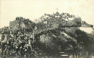 California Riverside Mount Rubidoux Easter Sunrise RPPC Photo Postcard 22-3251