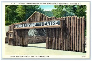 Entrance To Mountainside Theatre Qualla Indian Reservation Cherokee NC Postcard